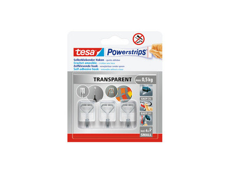 tesa Crochet Powerstrips WIRED HOOK SMALL, transparent
