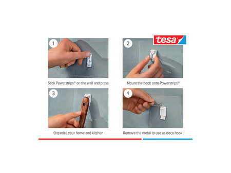 tesa Crochet Powerstrips WIRED HOOK SMALL, blanc