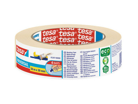 tesa ecoLogo Ruban de masquage crêpé Universal, 19 mm x 50 m
