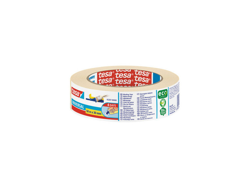 tesa ecoLogo Ruban de masquage crêpé Universal, 19 mm x 50 m