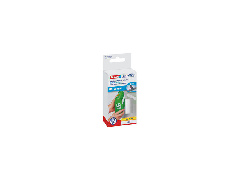 tesa On & Off Bande auto-agrippante, 20 mm x 2,5 m