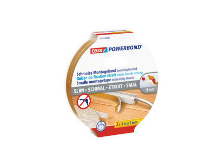 tesa Powerbond Adhésif de montage, étroit, blanc