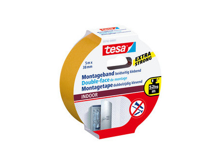 tesa Powerband Adhésif de montage INDOOR, 19 mm x 5 m