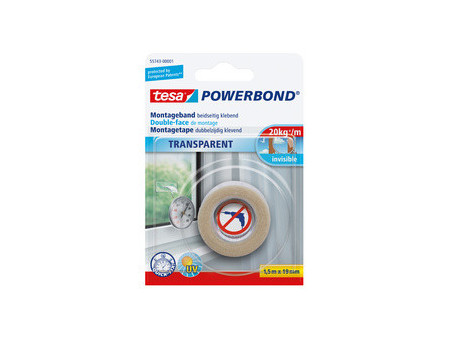 tesa Adhésif double face de montage Powerbond, transparent
