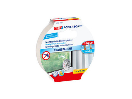 tesa Adhésif double face de montage Powerbond, transparent