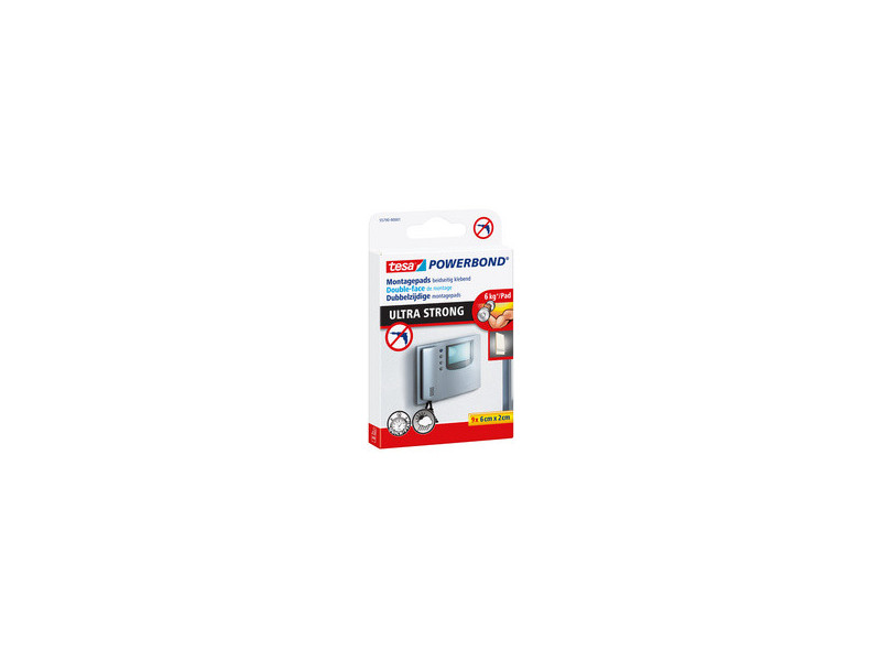 tesa Pastilles adhésives Powerbond double face, 20 x 60 mm