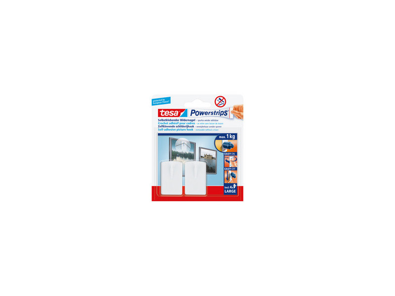 tesa Powerstrips Crochet adhésif pour cadre, blanc