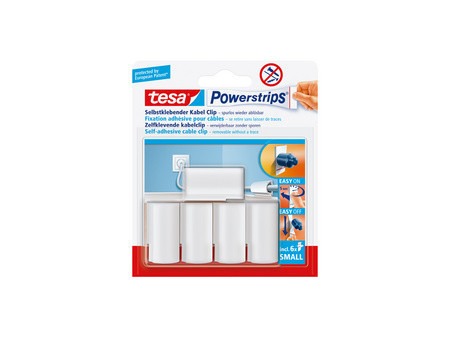 tesa Powerstrips Fixation adhésive pour câble, blanc