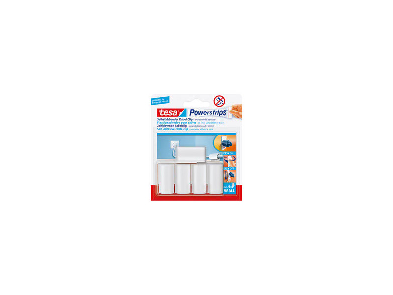 tesa Powerstrips Fixation adhésive pour câble, blanc