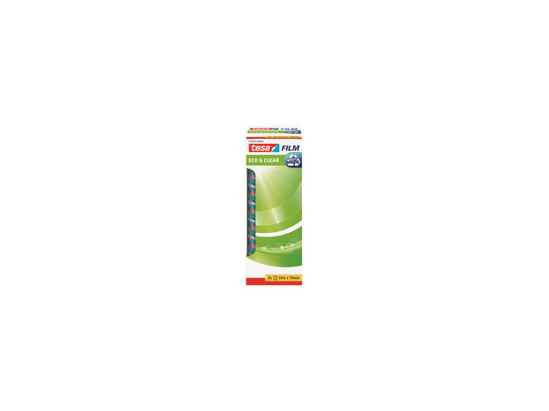 tesa Film Ruban adhésif Eco & Clear pack éco, 15 mm x 10 m