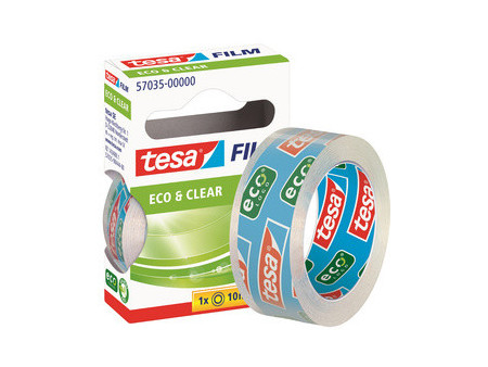 tesa Film Ruban adhésif Eco & Clear, 15 mm x 10m,transparent