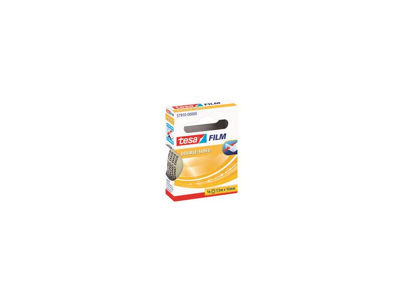 tesa Film Ruban adhésif double face,12 mm x 7,5m,transparent