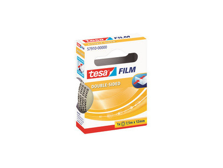 tesa Film Ruban adhésif double face,12 mm x 7,5m,transparent