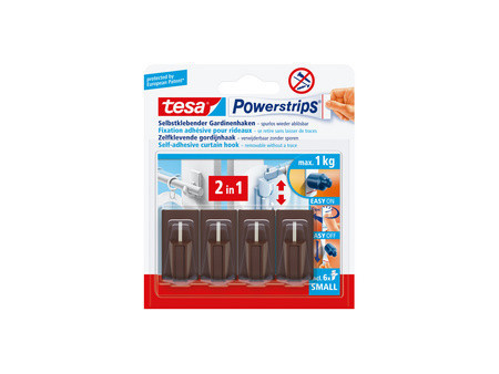 tesa Powerstrips Fixation adhésive pour rideaux Vario, blanc