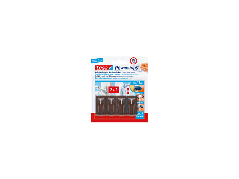 tesa Powerstrips Fixation adhésive pour rideaux Vario, blanc