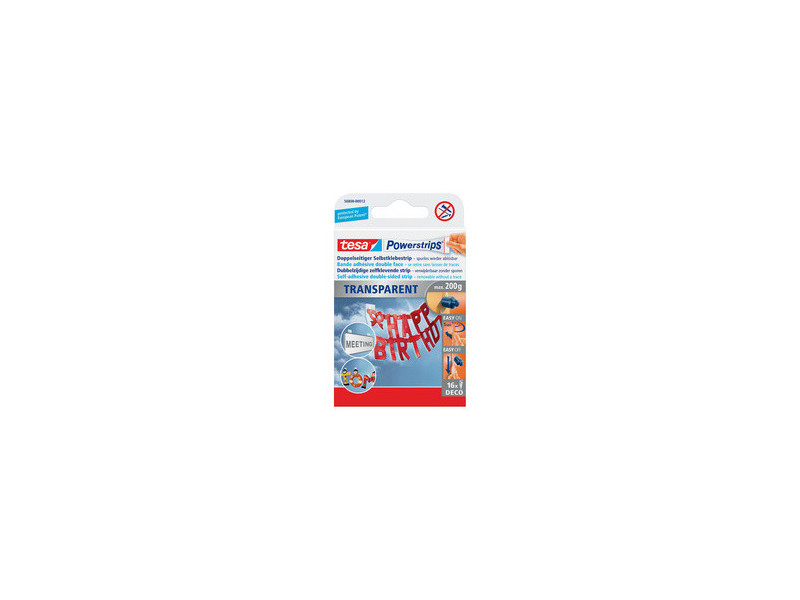 tesa Powerstrips DECO, fixation: maxi 0,2 kg, transparent