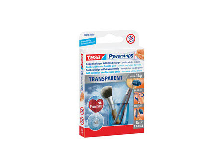tesa Powerstrips TRANSPARENT, fixation: max. 1,0 kg