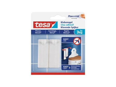 tesa Powerstrips Clou adhésif pour carrelage et métal, 4,0