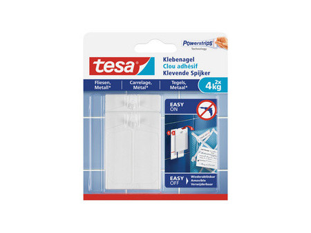 tesa Powerstrips Clou adhésif pour carrelage et métal, 4,0
