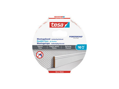 tesa Adhésif double face de montage Powerbond, papier peint