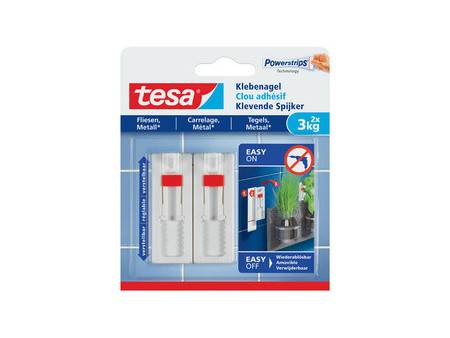 tesa Powerstrips Clou adhésif pour carrelage et métal, 3,0