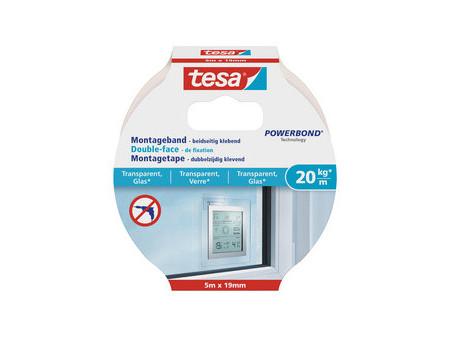 tesa Adhésif double face de montage Powerbond pour verre