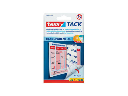 tesa TACK Pastilles adhésives XL, double face, transparent