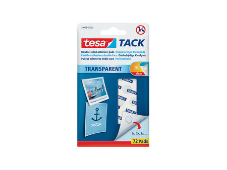tesa TACK Pastilles adhésives, double face, transparent