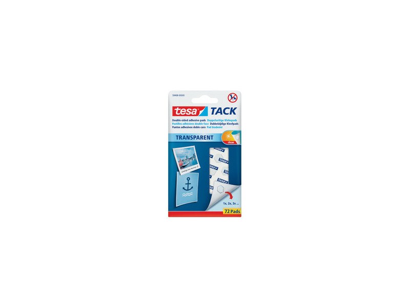 tesa TACK Pastilles adhésives, double face, transparent