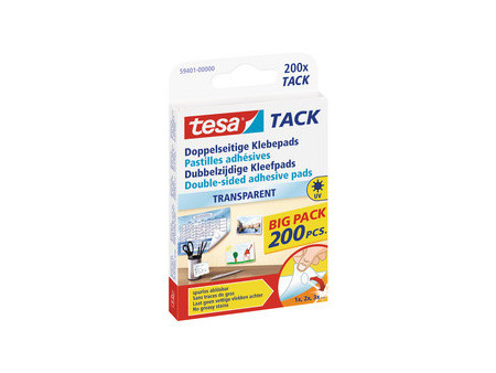 tesa TACK Pastilles adhésives, double face, transparent