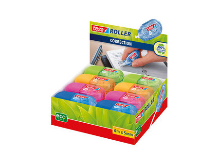 tesa ecoLogo Mini roller de correction jetable, 5 mm x 6 m