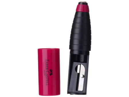 FABER-CASTELL Combination gomme-taille-crayons, rouge / bleu