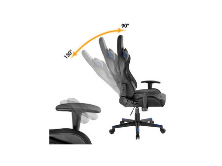 LogiLink Fauteuil pour jeux vidéo, avec lumière RVB, noir