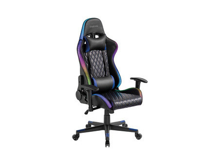 LogiLink Fauteuil pour jeux vidéo, avec lumière RVB, noir