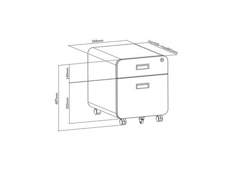 LogiLink Caisson mobile, 2 tiroirs, noir