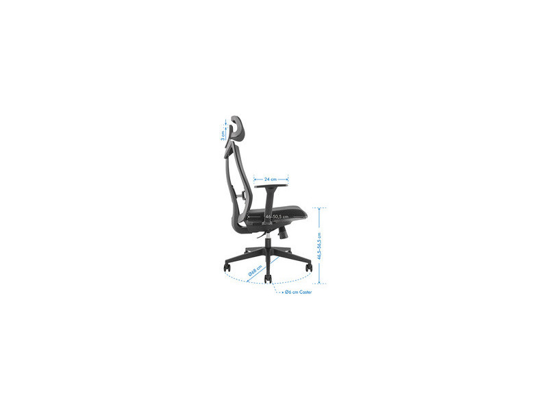 LogiLink Fauteuil de bureau, dossier en mesh, noir