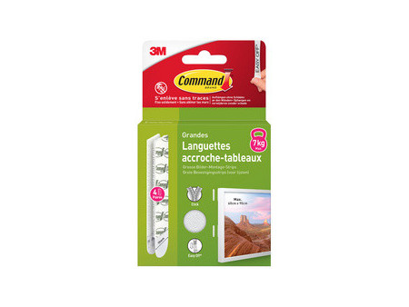 3M Command Languette accroche-tableaux, taille: L, noir
