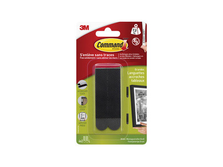 3M Command Languette accroche-tableaux, taille: L, noir