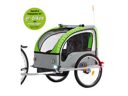 FISCHER Remorque de vélo pour enfants Komfort, noir / vert