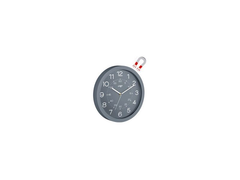 CEP Horloge murale mineral, montre quartz, magnétique, gris