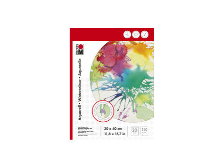 Marabu Bloc aquarelle, 240 x 320 mm, 210g/m2, 20 feuilles,