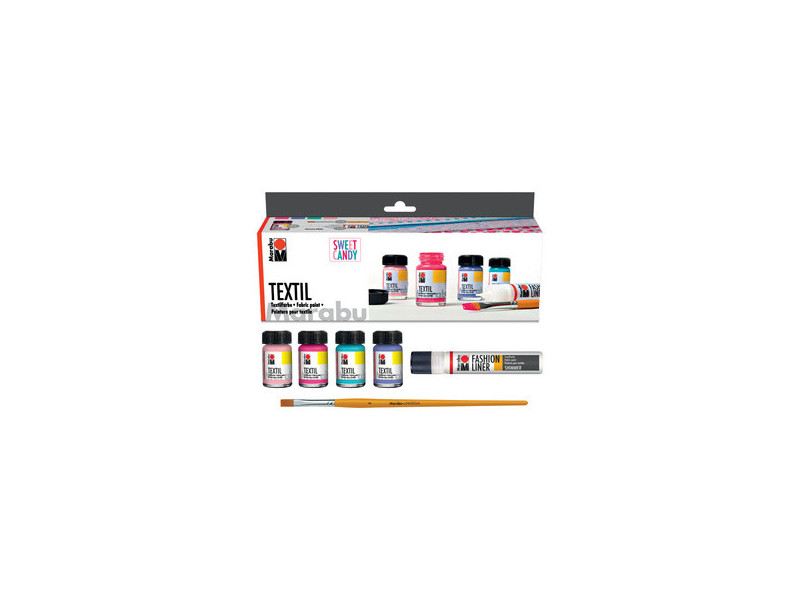 Marabu Peinture pour tissu 'Textil', Kit SWEET CANDY