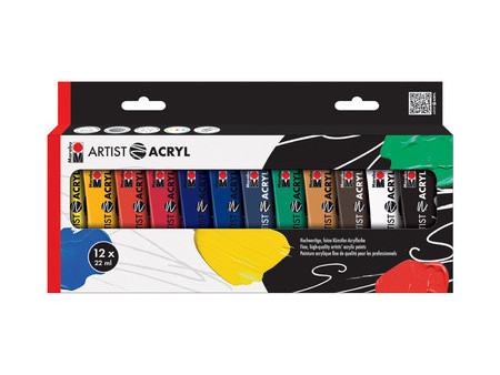 Marabu Set de peinture acrylique 'Artist Acryl', 12 x 22 ml