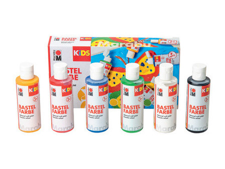 Marabu KiDS Gouache pour enfant 80 ml, kit de 6