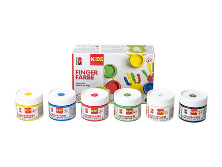 Marabu KiDS Kit de gouache au doigt, 100 ml, kit de 4
