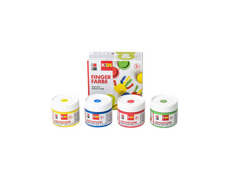 Marabu KiDS Kit de gouache au doigt, 100 ml, kit de 6