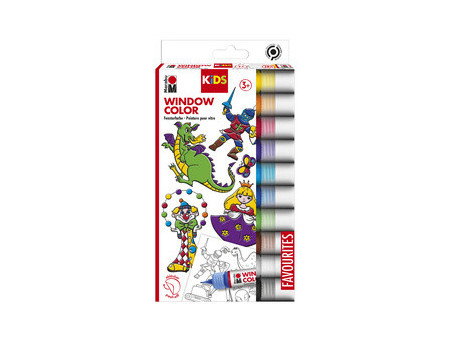 Marabu KiDS Window Color, kit de 10, assorti