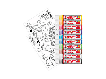 Marabu KiDS Window Color, kit de 10, assorti