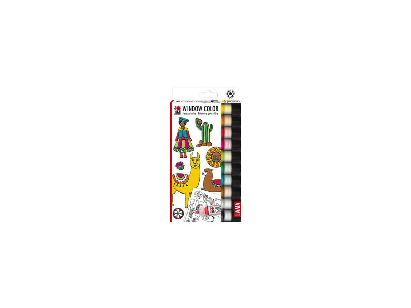 Marabu KiDS Window Color 'LAMA', set, 10 x 25 ml