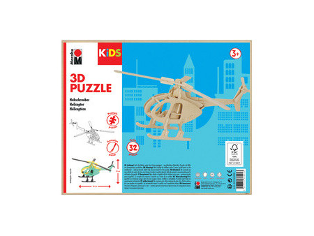 Marabu KiDS Puzzle 3D 'Hélicoptère', 32 pièces